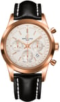 Breitling Watch Transocean Chronograph Mercury Silver Red Gold