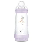 MAM - Biberon Easy Start Anti-Colique 4+ mois débit rapide (320 ml) Lilas – Biberon pour réduire les coliques et l'inconfort de bébé – Biberon bébé compatible avec l'allaitement maternel