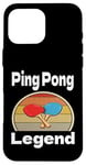 Coque pour iPhone 16 Pro Max Funny Ping Pong Legend Lover Game Winner Retro Humour