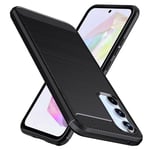 Natbok Case for Samsung Galaxy A35 5G, Military-Grade Shockproof Samsung Galaxy A35 Phone Case, [Carbon Fiber Texture] Soft Flexible TPU Slim Anti-Scratch Cover Case for Samsung A35,Black…