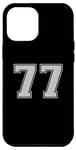 iPhone 13 Pro Max Number #77 Silver Sport Varsity Number Case