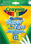 Crayola Supertips  Felt Tip Pens - Washable Markers - Pack of 12 - FAST SHIPPING