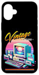 Coque pour iPhone 16 Plus Vintage Vibes Retro Old School Computer Style années 80 Synthwave