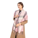 Miss Lulu Echarpes Femme Hiver Chaud en Carreaux Doux Foulard Châle écharpe épais Pull Châle Mode écharpe Longue Grand Unisexe Tartan Poncho Vintage Multicolore