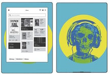 Royal Sticker RS.116804 Autocollant pour Kobo Aura H2O Motif Skull With Headphones