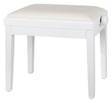 Banquette de Piano Clavier Tabouret Banc Reglable Similicuir Bois Blanc Brillant