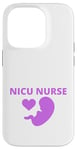 Coque pour iPhone 14 Pro Purple Heart Baby NICU Nurse ICU Fœtus néonatal