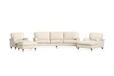 Howard Lyx Sofagruppe Buet 4-seter+2 Lenestoler+Fotskammel - Beige sofagruppe Bloomington