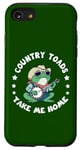 Coque pour iPhone SE (2020) / 7 / 8 Country Toads Take Me Home, crapaud cowboy cool jouant de la musique