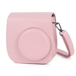 Leebotree Instant Camera Protective Case Compatible with Instax Mini 11 Instant Film Camera, Soft PU Leather Bag with Pocket and Removable Shoulder Strap (Blush Pink)