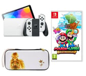 Nintendo Switch OLED, Mario & Luigi: Brothership & Princess Zelda Case Bundle, White