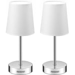 Monzana Lampe de table avec abat-jour lampe de chevet avec interrupteur E14 parfait pour chambre salon décoration Set de 2 pièces blanc