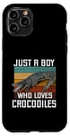 Coque pour iPhone 11 Pro T-shirt mignon Just A Boy Who Loves Alligator Crocodiles