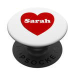 I Love Sarah Heart Cute Sarah Name Birthday PopSockets Adhesive PopGrip