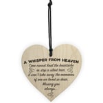 A Whisper From Heaven Wooden Hanging Heart Memorial Plaque Shabby Chic Gift Sign