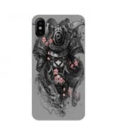 Coque Iphone XS samourai fleur cerisier dragon guerrier