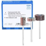 PFERD 44498031 Set de 3 meuleuses à lamelles F Corindon Ø 10 x 15 mm Ø 15 x 5 mm Ø 20 x 10 mm Tige Ø 3 mm A80 pour affûtage fin & finition avec meuleuse droite ou entraînement à arbre courbé, gris