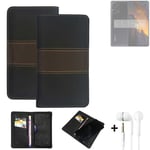 Phone Case + earphones for POCO F5 Wallet Cover Bookstyle protective