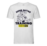 T-Shirt Homme Col Rond Training Super Sayan Level 3 Dragon Ball Z Dbz Manga Anime Goku