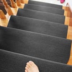 Tapis De Marche D'escalier Tapis D'escalier Auto-adhésifs, 15 Pièces, Noir