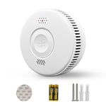 Smoke Alarms Detectors for Home Batteries Fire Alarms CE & TÜV Rheinland Certified, Standalone Smoke Battery with 10 Years Life Slience Button LED Indicator Photoelectric Wireless