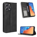 Xiaomi Poco M6 Pro 5G Case [Wallet Case] [Kickstand] [Card Slots] [Magnetic Flip Cover] Compatible with Xiaomi Poco M6 Pro 5G Smartphone(Black)