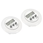 Round Digital Timer,2pcs Count Down UP Clock with Magnetic,Big LCD Display White