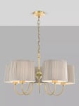 John Lewis Classic Curve 5 Arm Pendant Ceiling Light, Matte Antique Brass