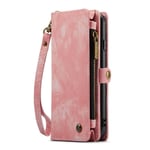 CaseMe iPhone 11 Pro Rymligt plånboksfodral med många kortfack, rosa