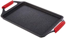 WECOOK! Ecochef Induction Roasting Pan, 43 x 25 cm, Cast Aluminum, Non-Stick Titanium Quantanium Ecological Without PFOA, 5 mm Thickness, Silicone Handles, Ceramic Hob, Gas, Oven