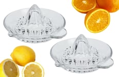 Glass Manual Citrus Juicer Lemon Juice Squeezer Citrus Press Set of 2 
