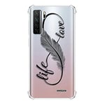 Evetane Coque Compatible avec Huawei P40 Lite 5G Silicone Coins antichocs Solide Protection complète Resistant Transparente Love Life Motif Ecriture Tendance