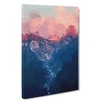 Big Box Art Ravine to The Clouds in Abstract Canvas Wall Art Framed Picture Print, 30 x 20 Inch (76 x 50 cm), Pink, Blue, Lavender, Mauve