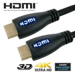 BLUE LED HDMI TO HDMI CABLE Video Game Console Xbox LONG 5 METRE Connector Cord