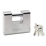 Master Lock 690EURD Cadenas Rectangulaire en Zinc à Clé, Gris, 10,4 x 9 x 2,9 cm, Or