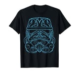 Star Wars Line Art Stormtrooper Sketch Blue Hue T-Shirt