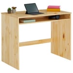 Bureau ALICE table de travail avec 1 niche de rangement sous le plateau, en pin massif recouvert d'un vernis naturel