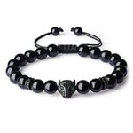 COAI Leopard Black Tourmaline Stone Bracelet for Men