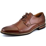 Bruno Chaussures de Ville Homme Oxfords en Daim Chaussure Costume à Lacets Hommes Classiques pour Travail Brun Prince-6 Taille 44.5