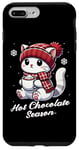 iPhone 7 Plus/8 Plus White Cat Funny Hot Choco Scarf Merry Christmas Mom Dad Kids Case