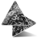 2 x Triangle Stickers  10cm - BW - Number Art Maths Physics  #35091