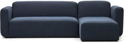 Neom, Chaiselong sofa, Højrevendt, blå, H78x263x89 cm, pu-skum, fyrretræ