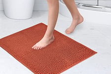 Emma Barclay Noodle Soft Touch Non-Slip Bathroom Rug in Burnt Orange - Shower Mat 40x60cm