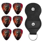 PlayerUnknown's Battlegrounds Porte-clés en cuir avec 6 médiators Le cadeau idéal pour tous les joueurs de guitare homme et femme