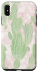 Coque pour iPhone XS Max Plante abstraite en marbre motif cactus