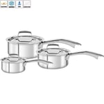 Zwilling Henckels Truclad 3 Piece Cookware Sauce Pan Set 14 18 20 cm & Lids