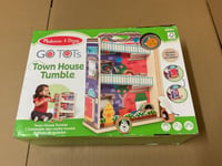 Melissa & Doug GO Tots Wooden Town House Tumble Toy w/ 6 Disks & Peek-A-Boo Door