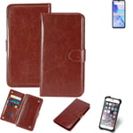 CASE FOR UMIDIGI Power 5 BROWN FAUX LEATHER PROTECTION WALLET BOOK FLIP MAGNET P