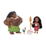 Moana 2 Disney’s Doll Playset Moana & Maui Voyager Petite Dolls Gift Set by Jakks Pacific, Stands 6” / 15 cm Tall, Includes Moana, Maui, Pua, & Heihei, Suggested for Ages 3+