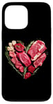 Coque pour iPhone 13 Pro Max Graphique culinaire pour la Saint-Valentin, barbecue, viande de bœuf crue, cœur, papa et chef